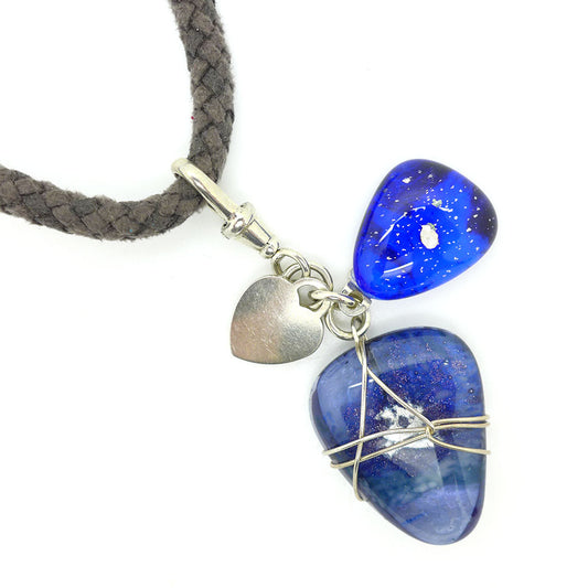 Amy Christie - Blue Glass Charm Necklace