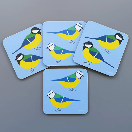Blue Ranchu - Garden Birds coaster set